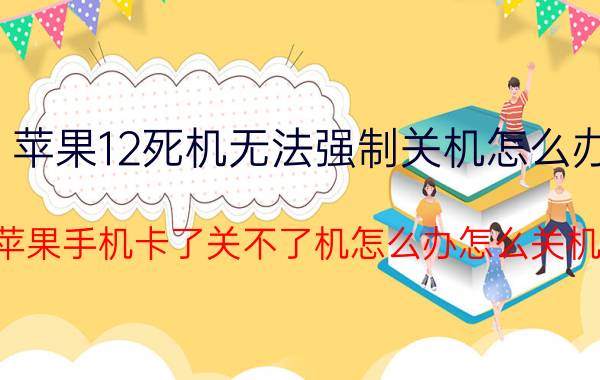 苹果12死机无法强制关机怎么办 苹果手机卡了关不了机怎么办怎么关机？